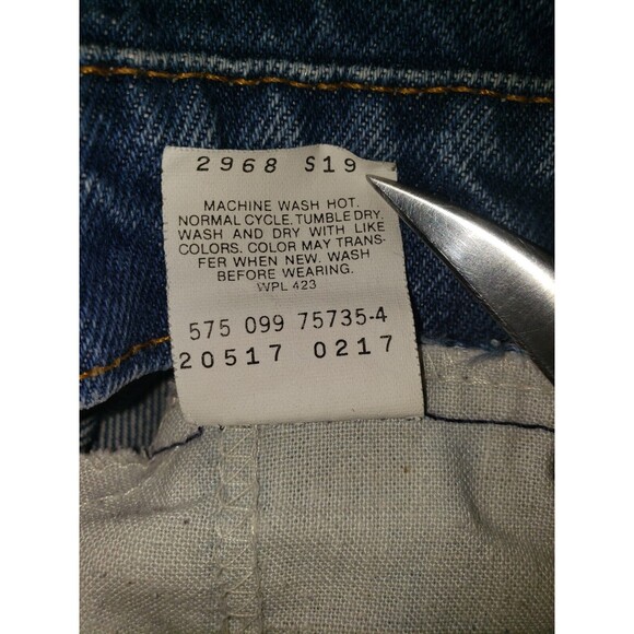 Vtg 90s Levis 517 Jeans Mens 32/33x33 Bootcut Orange Tab MADE IN USA Distressed - Picture 11 of 11